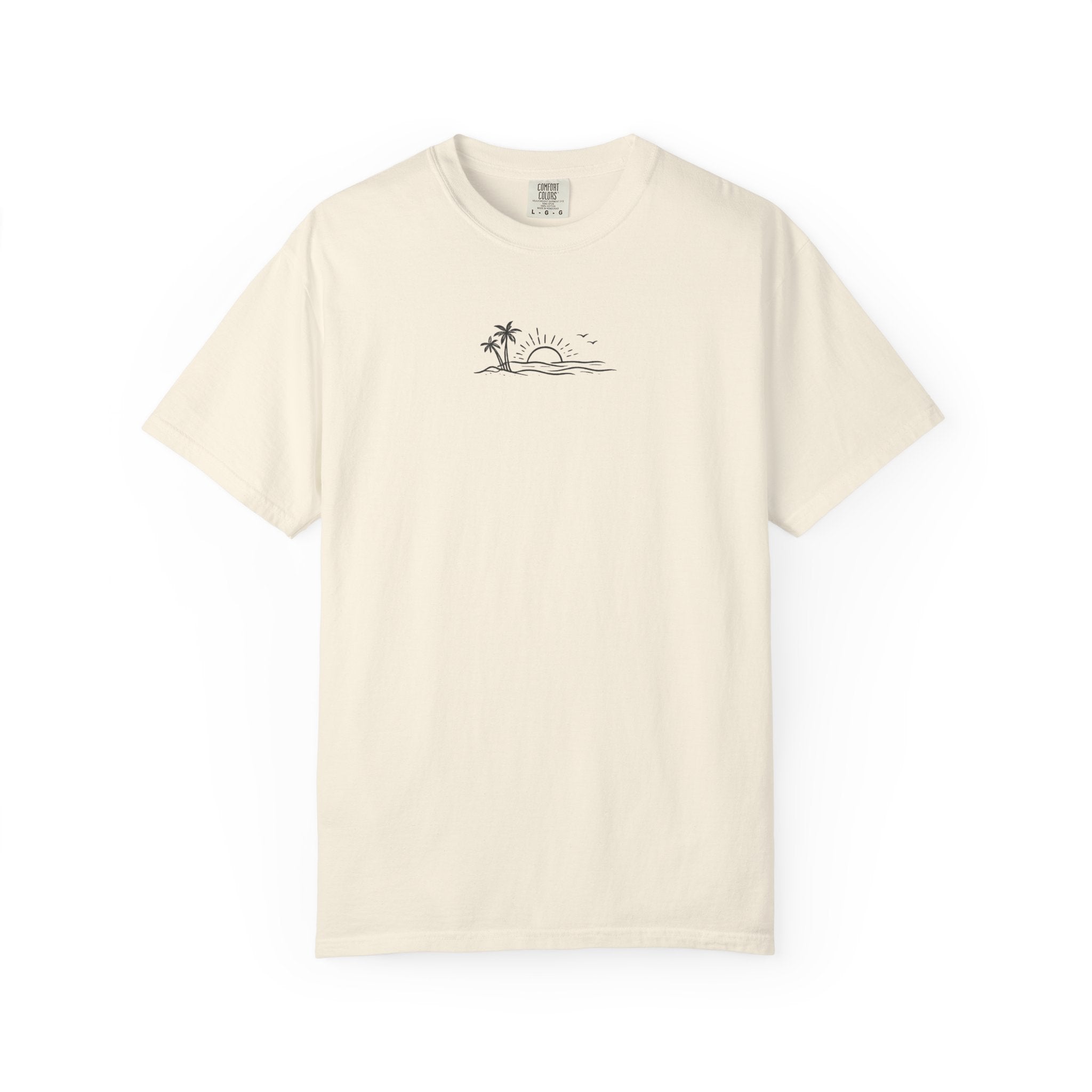 ECoastal T-Shirt — Small Palm Tree & Sun Graphic - ECoastal