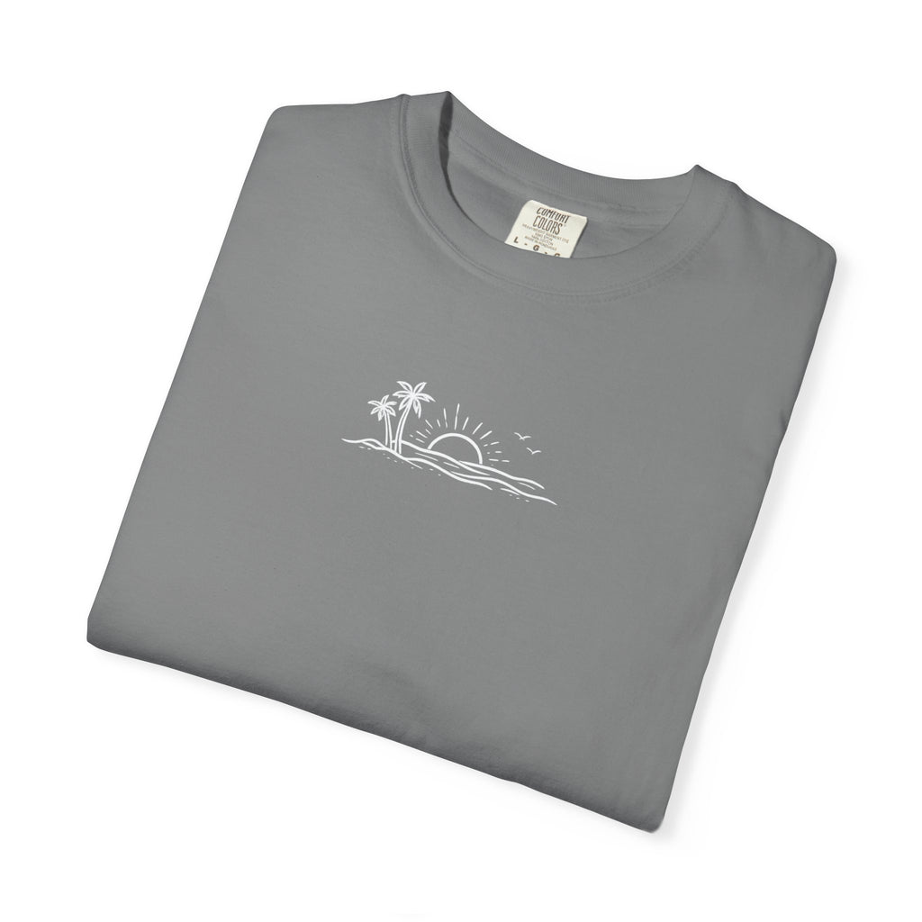 ECoastal T-Shirt — Small Palm Tree & Sun Graphic - ECoastal