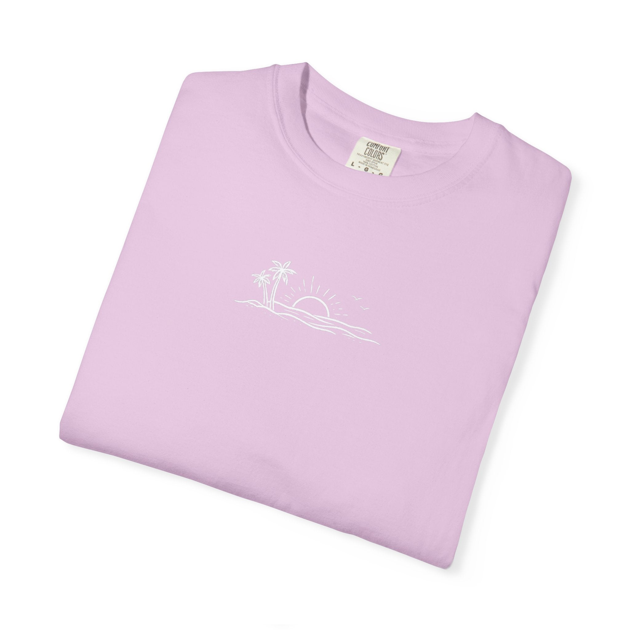 ECoastal T-Shirt — Small Palm Tree & Sun Graphic - ECoastal