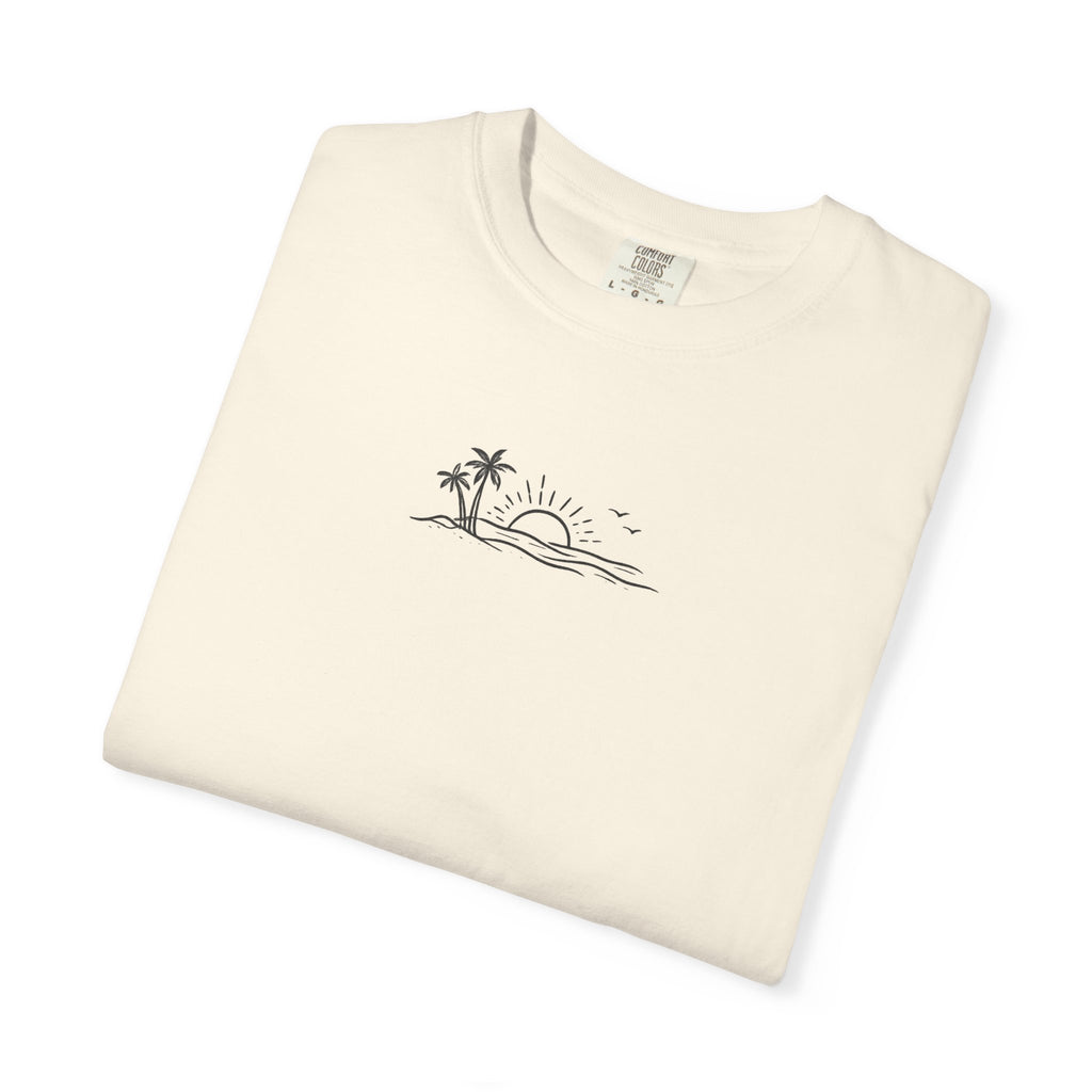 ECoastal T-Shirt — Small Palm Tree & Sun Graphic - ECoastal