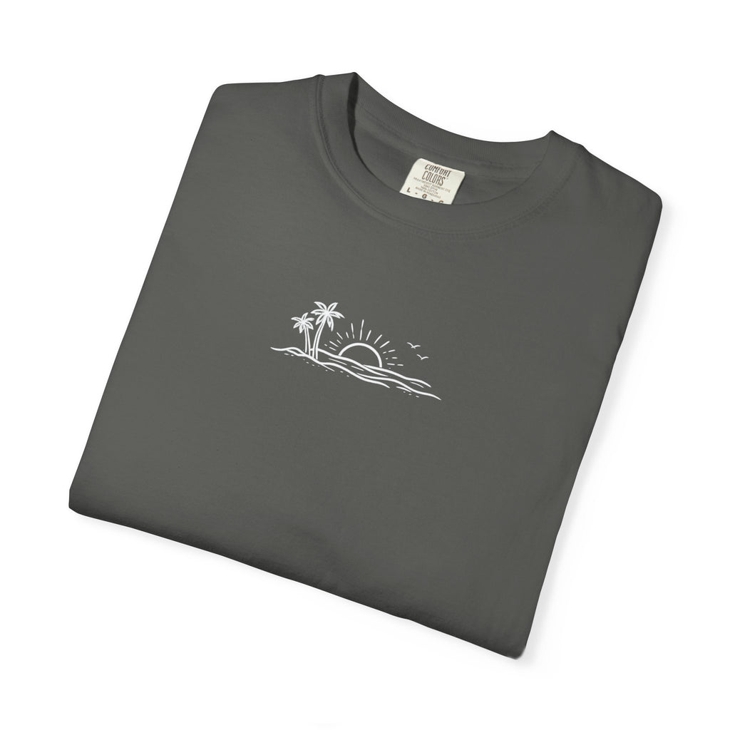 ECoastal T-Shirt — Small Palm Tree & Sun Graphic - ECoastal
